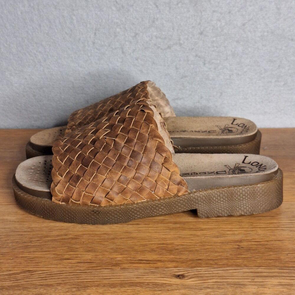 London Underground Vintage 90s Men’s UK 8 8.5 Wood Platform Sandals FLAW